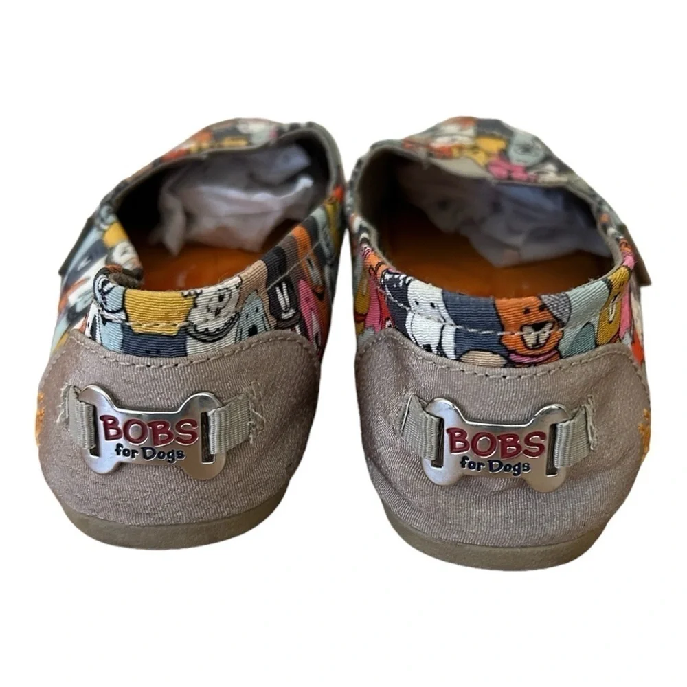 Bobs Skechers Wag Party Multicolor Dog Print Slip On Alpargata Flats - Picture 5 of 8